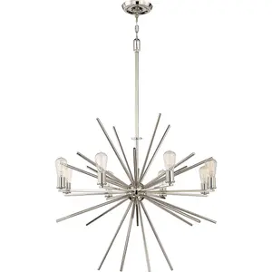 Elstead Carnegie 8 Light Chandelier Silver Finish, E27