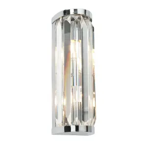 Luminosa Bathroom 2 Light Wall Light Chrome with Crystal IP44, G9