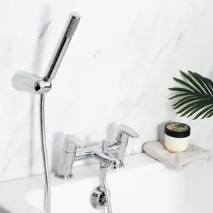 Bristan Divine Polished Chrome effect Surface-mounted 2 Tap Hole Shower mixer Tap