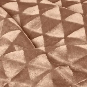 Homescapes Light Brown Geometric Triangle Velvet Throw 130 x 160 cm