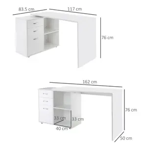 L-Shape Desk White