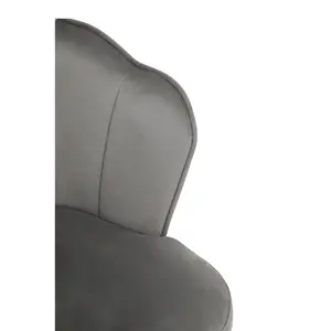 Interiors by Premier Comfortable Grey Velvet Dining Chair, Durable & Adjustable Velvet Office Chair, Backrest Grey Accent Chair