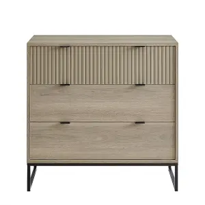 Melody Maison Large 3 Drawer Chest of Drawers - Hesley Nordic Wood Range