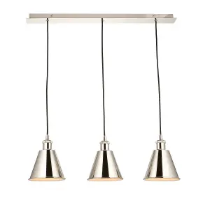 Luminosa Brescia Plate Pendant Ceiling Lamp, Bright Nickel Plate