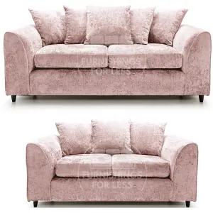 Monaco Chenille Fabric Sofa Set 3 and 2 Seater sofa   Pink