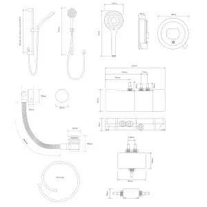 Aqualisa Optic Q Concealed valve Gravity-pumped Smart Digital mixer Shower with overflow bath filler & Adjustable head