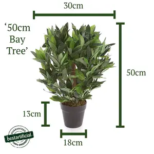 Best Artificial 2ft/50cm Dwarf Bay Tree Potted Laurel Plant for Outdoor Garden