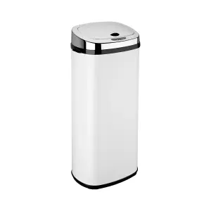 Dihl 50L White Sensor Bin Kitchen Waste Dustbin Chrome Automatic