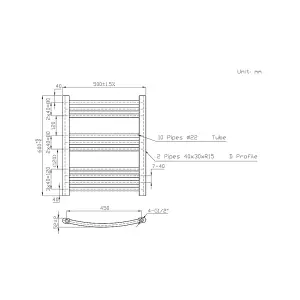 Rinse Bathrooms Electric Heated Towel Rail Curved Chrome Thermostatic Bathroom Towel Radiator with Timer - 600x500mm