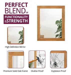 Hallowood Furniture Waverly Oak - Oak Framed Mirror (MIR1080)