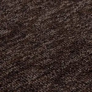 THE RUGS Solid Design Low Pile Living Room Rugs in Brown Flex Collection 1000B