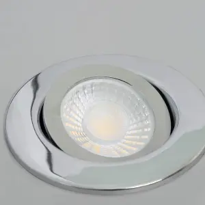 Litecraft COB LED Chrome Adjustable Colour Changing Bathroom Downlight