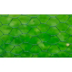 Berkfield Mesh Fence Galvanised Steel Hexagon 1x25 m Dark Green