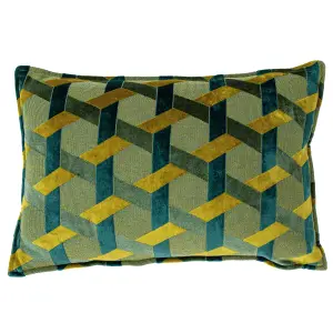 Paoletti Delano Velvet Jacquard Feather Rich Cushion