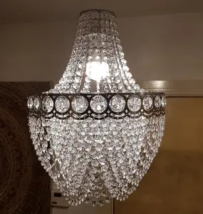 Hayle Easy Fit Clear Acrylic Beaded Chandelier Pendant Light Shade