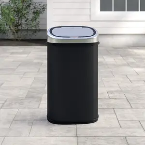 Steel Motion Sensor Rubbish Bin - 58L Black