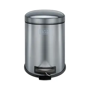 BLACK+DECKER 61319 5L Dark Stainless Steel Dome Shaped Pedal Bin With Soft Close Lid