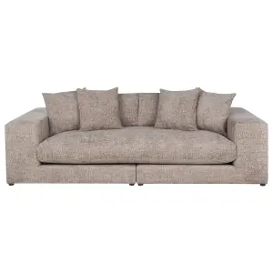 Beliani Modern 3 Seater Sofa Brown GLORVIKA