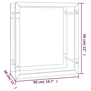 Berkfield Firewood Rack Matt Black 50x28x56 cm Steel