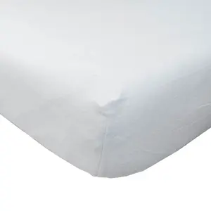 Homescapes White Brushed Cotton Fitted Sheet 100% Cotton Luxury Flannelette, Double