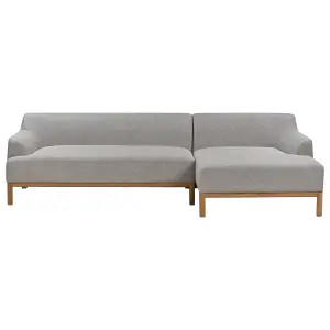 Left-Hand Corner Sofa SOSJO Light Grey Fabric Left Hand