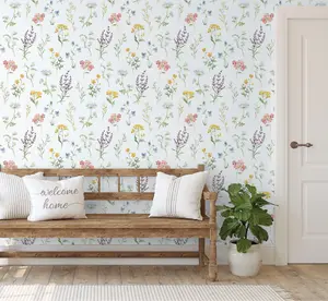 Galerie Spring Blossom Multi-Coloured Wallpaper