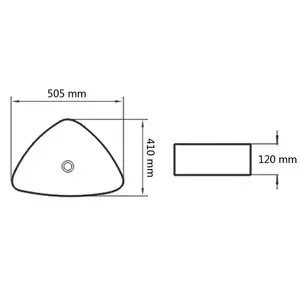 Basin Triangle Ceramic White 50.5x41x12 cm