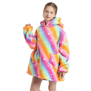 Colourful Gold Oversized Kids Blanket Hoodie