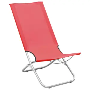 Berkfield Folding Beach Chairs 2 pcs Red Fabric