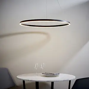 Luminosa Staten Integrated Led Pendant Light Matt Black, White Silicone