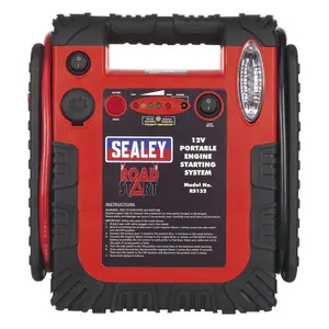 Sealey RoadStart Emergency Power Pack W/ Air Compressor 12V 750 Peak Amps RS132