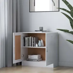 Berkfield Book Cabinet High Gloss White 82.5x30.5x80 cm Engineered Wood