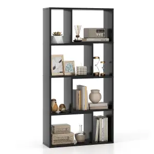 COSTWAY 5-Tier Geometric Bookshelf 120 CM Tall Bookcase Modern 8-Cube Display Shelving