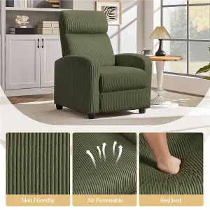 Yaheetech Dark Green Upholstered Recliner Chair with Pocket Spring