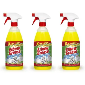 Elbow Grease 1 Litre All Purpose Degreaser Extra Large Trigger Spray (Pack of 3)