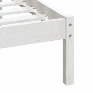 Berkfield Bed Frame White Solid Wood Pine 90x200 cm