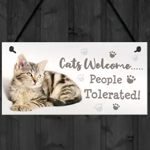 Red Ocean Cat Signs For Home Funny Hanging Cat House Sign Animal Cat Lover Gifts