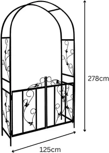 Heavy Duty Garden Arbour Steel Frame Garden Arch - Large, Strong Weather Resistant Metal