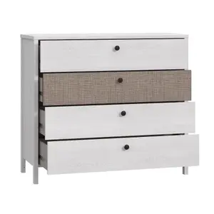 Moondust Snowy Oak 4 Drawer Chest Of Drawers