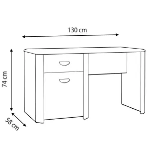 Somoma Oak and Grey Dressing Table Desk