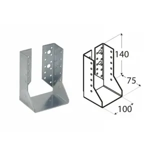 Single Premium Heavy Duty Galvanised Concealed Joist Hanger 100x140mm