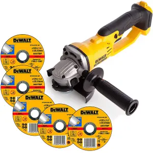 Dewalt DCG412N 18v XR Cordless 125mm Angle Grinder + 5x Disc 125mm Thin Discs