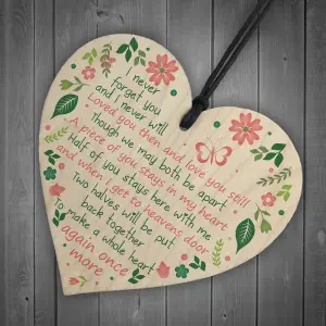 Red Ocean Mum Dad Nan Graveside Memorial Remembrance Wooden Heart Grave Plaque Cemetery Garden Sign