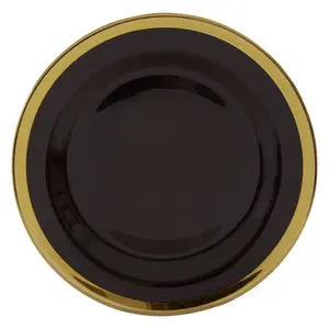 Maison by Premier Ida 27cm Black Glass Dinner Plate