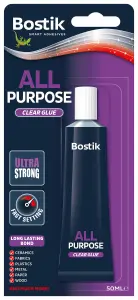 Bostik All Purpose Clear Glue 50ml (2 Packs)