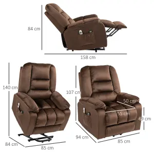 HOMCOM Lift Chair with Vibration Massage, Heat, Quick Assembly, Brown