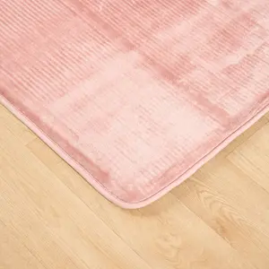 Rugs for Living Room Soft Plush Mat Large Carpet, Blush - 80 x 150cm