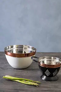 Interiors by Premier Prescott Small Charcoal And Copper Colander