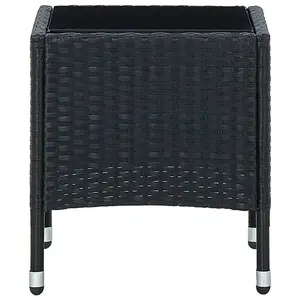 Berkfield Garden Table Black 40x40x45 cm Poly Rattan