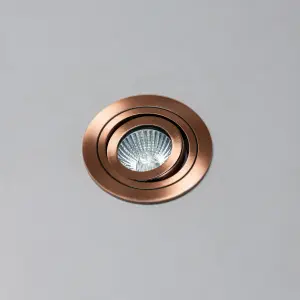 Litecraft 5 Pack Copper 1 Lamp Modern Bathroom Downlights IP65 Circular Tiltable